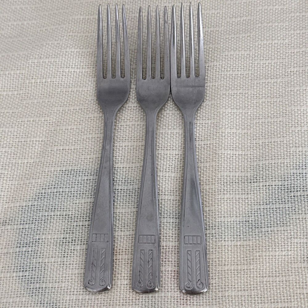 Providence Stainless USA Elegance Dinner Forks Set Of 3, 7 1/4”